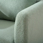 Green Chenille Tub Barrel Accent Chair, Single Seat, Solid Wood Legs