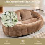 Coffee Chenille Bean Bag Sofa – 2-Person Floor Lounger