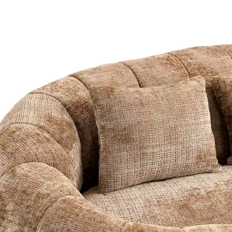 Coffee Chenille Bean Bag Sofa – 2-Person Floor Lounger