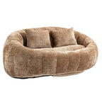 Coffee Chenille Bean Bag Sofa – 2-Person Floor Lounger