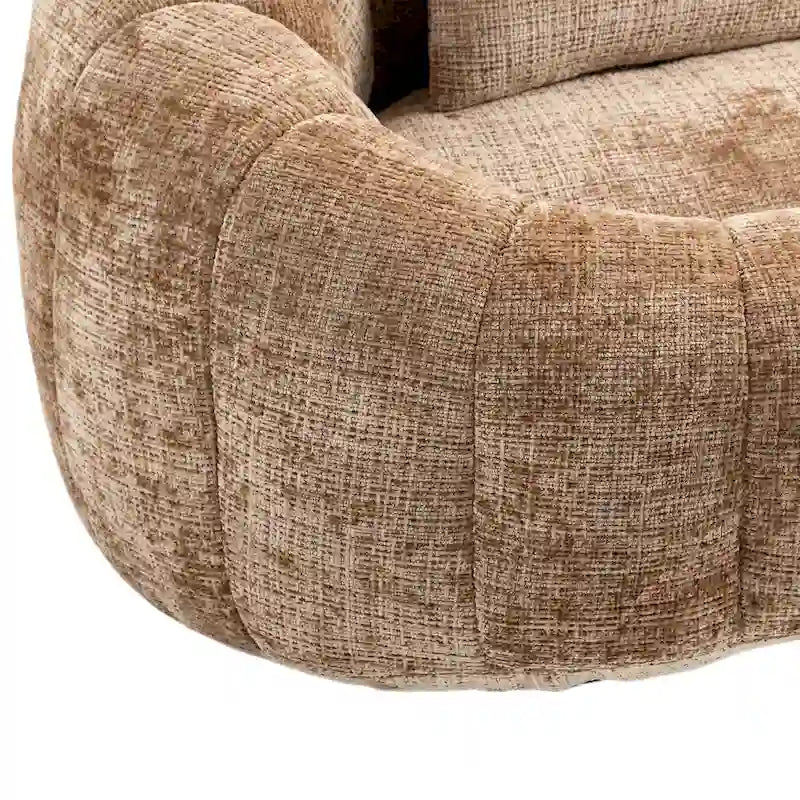 Coffee Chenille Bean Bag Sofa – 2-Person Floor Lounger