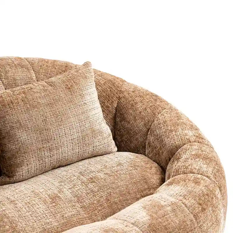 Coffee Chenille Bean Bag Sofa – 2-Person Floor Lounger