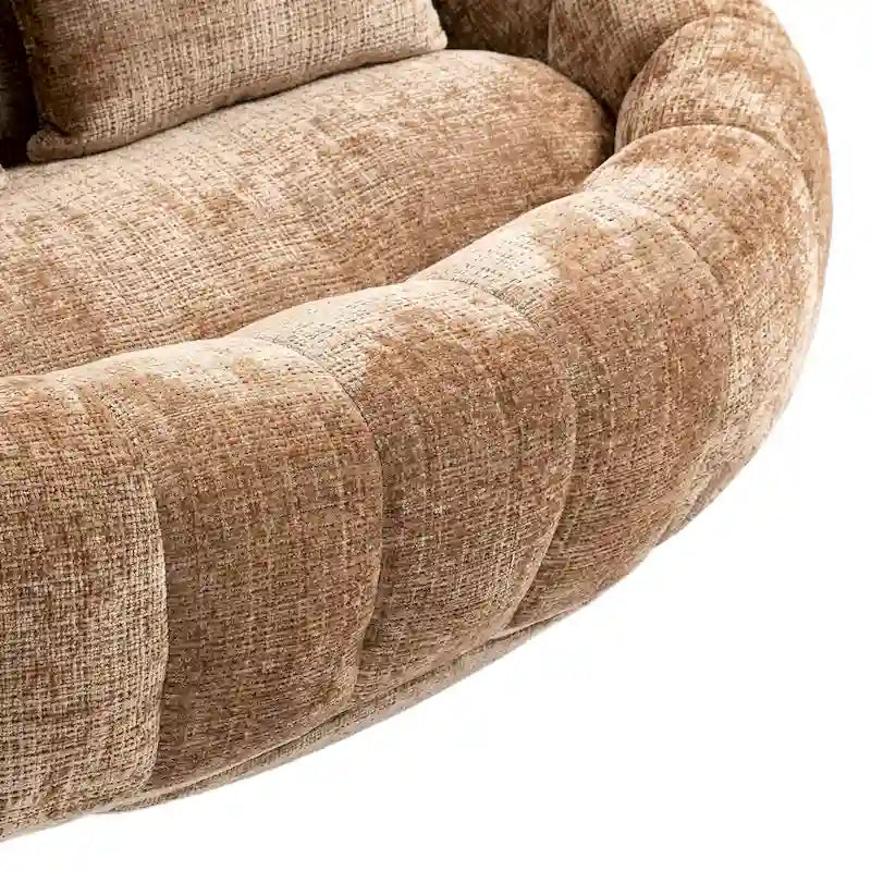 Coffee Chenille Bean Bag Sofa – 2-Person Floor Lounger