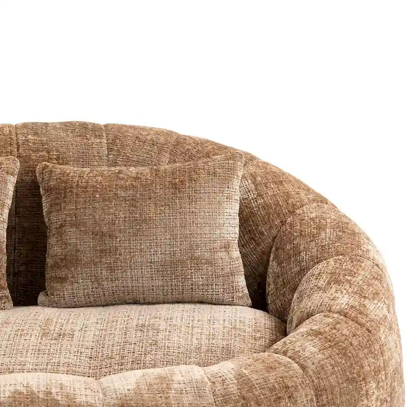Coffee Chenille Bean Bag Sofa – 2-Person Floor Lounger