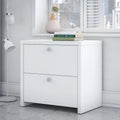 2-Drawer Lateral File Cabinet – White / Gray / Charcoal, Contemporary Style, Fits 1 User