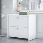 2-Drawer Lateral File Cabinet – White / Gray / Charcoal, Contemporary Style, Fits 1 User