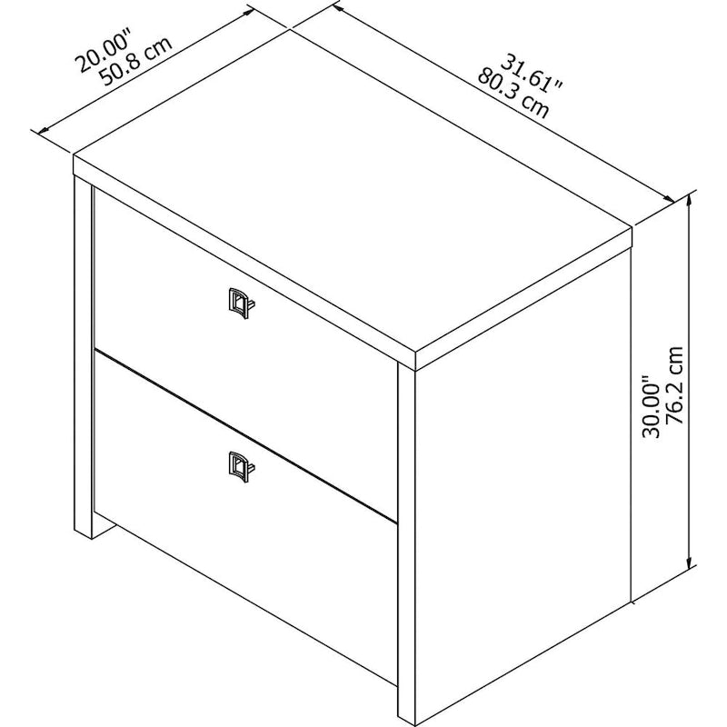 2-Drawer Lateral File Cabinet – White / Gray / Charcoal, Contemporary Style, Fits 1 User