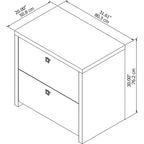 2-Drawer Lateral File Cabinet – White / Gray / Charcoal, Contemporary Style, Fits 1 User