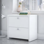2-Drawer Lateral File Cabinet – White / Gray / Charcoal, Contemporary Style, Fits 1 User