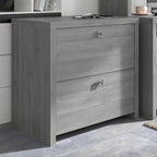 2-Drawer Lateral File Cabinet – White / Gray / Charcoal, Contemporary Style, Fits 1 User