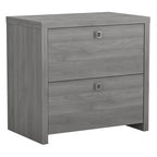 2-Drawer Lateral File Cabinet – White / Gray / Charcoal, Contemporary Style, Fits 1 User