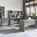2-Drawer Lateral File Cabinet – White / Gray / Charcoal, Contemporary Style, Fits 1 User