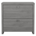 2-Drawer Lateral File Cabinet – White / Gray / Charcoal, Contemporary Style, Fits 1 User