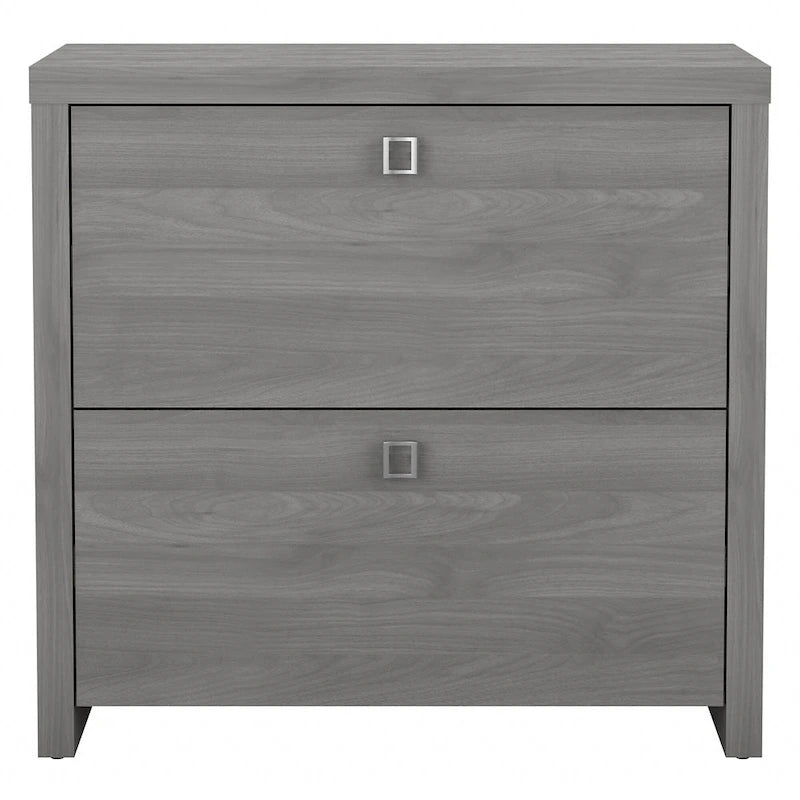 2-Drawer Lateral File Cabinet – White / Gray / Charcoal, Contemporary Style, Fits 1 User