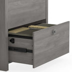 2-Drawer Lateral File Cabinet – White / Gray / Charcoal, Contemporary Style, Fits 1 User