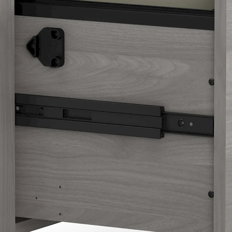 2-Drawer Lateral File Cabinet – White / Gray / Charcoal, Contemporary Style, Fits 1 User