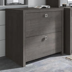 2-Drawer Lateral File Cabinet – White / Gray / Charcoal, Contemporary Style, Fits 1 User