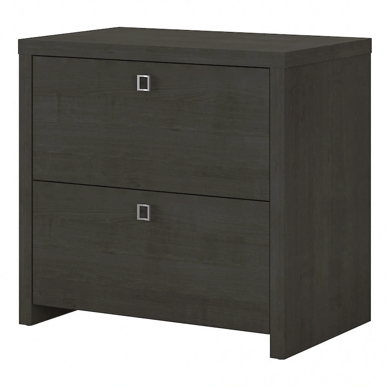2-Drawer Lateral File Cabinet – White / Gray / Charcoal, Contemporary Style, Fits 1 User
