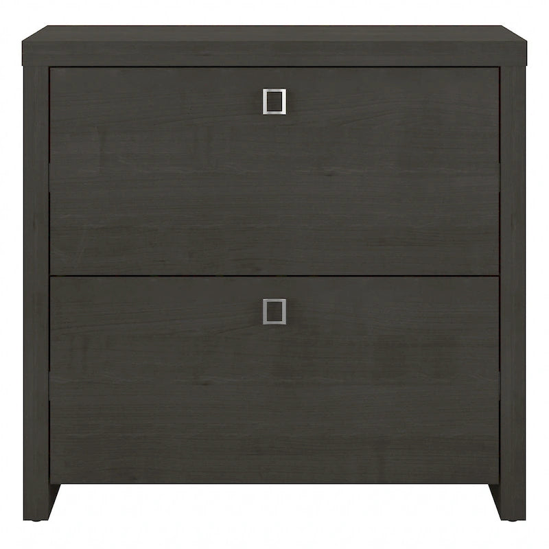 2-Drawer Lateral File Cabinet – White / Gray / Charcoal, Contemporary Style, Fits 1 User
