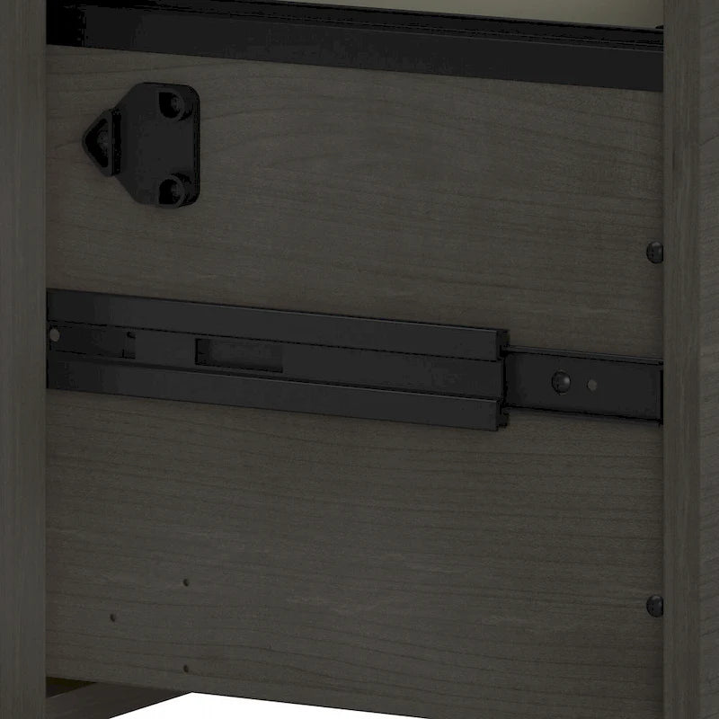 2-Drawer Lateral File Cabinet – White / Gray / Charcoal, Contemporary Style, Fits 1 User