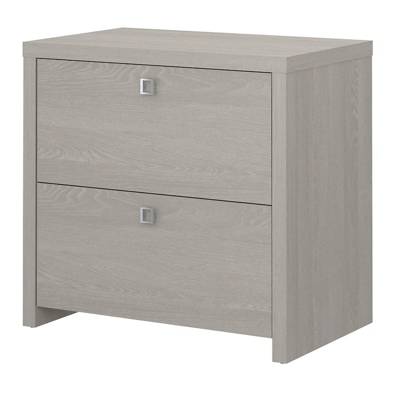 2-Drawer Lateral File Cabinet – White / Gray / Charcoal, Contemporary Style, Fits 1 User