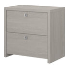 2-Drawer Lateral File Cabinet – White / Gray / Charcoal, Contemporary Style, Fits 1 User