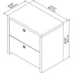 2-Drawer Lateral File Cabinet – White / Gray / Charcoal, Contemporary Style, Fits 1 User