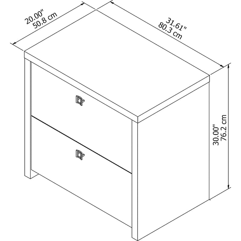 2-Drawer Lateral File Cabinet – White / Gray / Charcoal, Contemporary Style, Fits 1 User