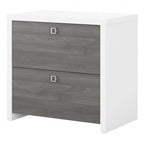 2-Drawer Lateral File Cabinet – White / Gray / Charcoal, Contemporary Style, Fits 1 User