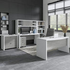 2-Drawer Lateral File Cabinet – White / Gray / Charcoal, Contemporary Style, Fits 1 User