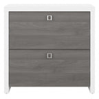 2-Drawer Lateral File Cabinet – White / Gray / Charcoal, Contemporary Style, Fits 1 User