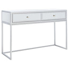 Silver Mirrored 2-Drawer Single-User Desk