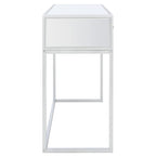 Silver Mirrored 2-Drawer Single-User Desk
