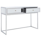 Silver Mirrored 2-Drawer Single-User Desk
