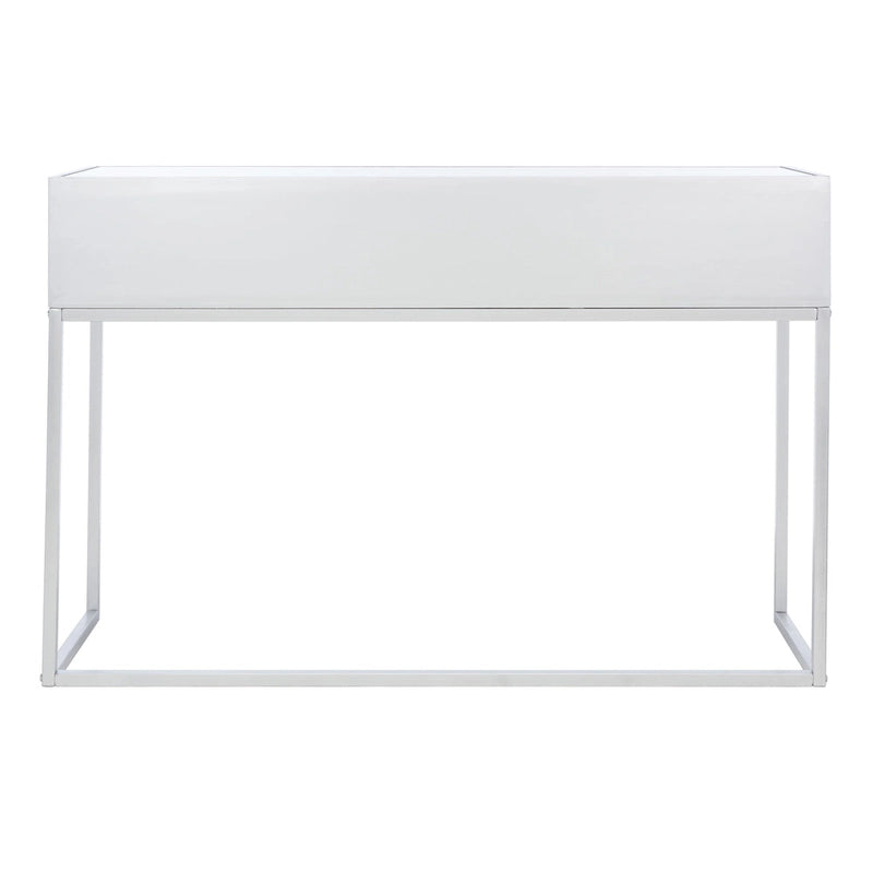 Silver Mirrored 2-Drawer Single-User Desk