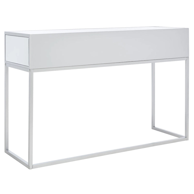 Silver Mirrored 2-Drawer Single-User Desk