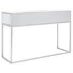 Silver Mirrored 2-Drawer Single-User Desk