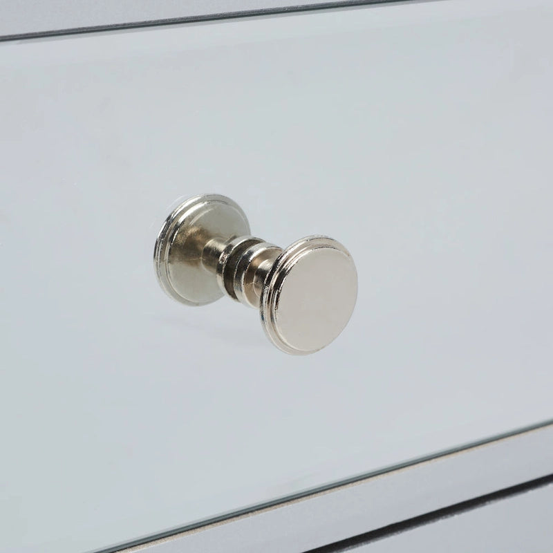 Silver Mirrored 2-Drawer Single-User Desk