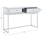 Silver Mirrored 2-Drawer Single-User Desk