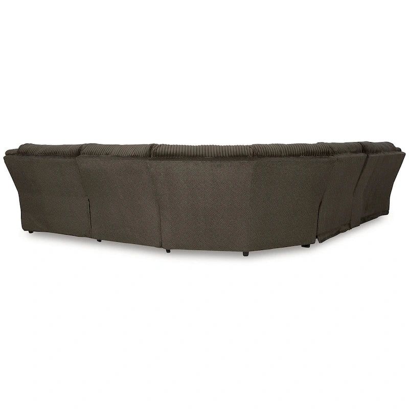 Brown Corduroy 6-Piece Reclining Sectional Sofa with Chaise – Seats 6+