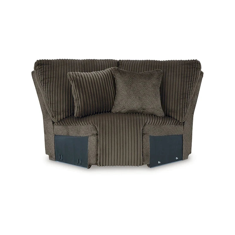 Brown Corduroy 6-Piece Reclining Sectional Sofa with Chaise – Seats 6+