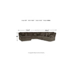 Brown Corduroy 6-Piece Reclining Sectional Sofa with Chaise – Seats 6+