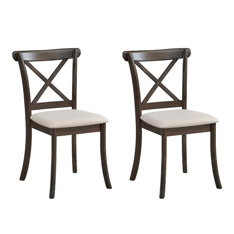 Black Cross-Back Dining Chairs, Set of 2