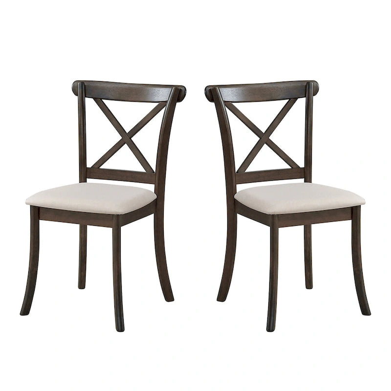 Black Cross-Back Dining Chairs, Set of 2
