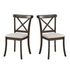 Black Cross-Back Dining Chairs, Set of 2