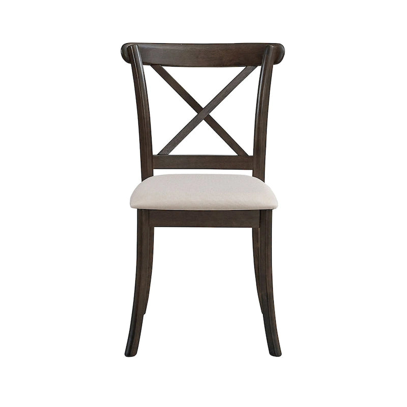 Black Cross-Back Dining Chairs, Set of 2