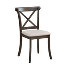 Black Cross-Back Dining Chairs, Set of 2
