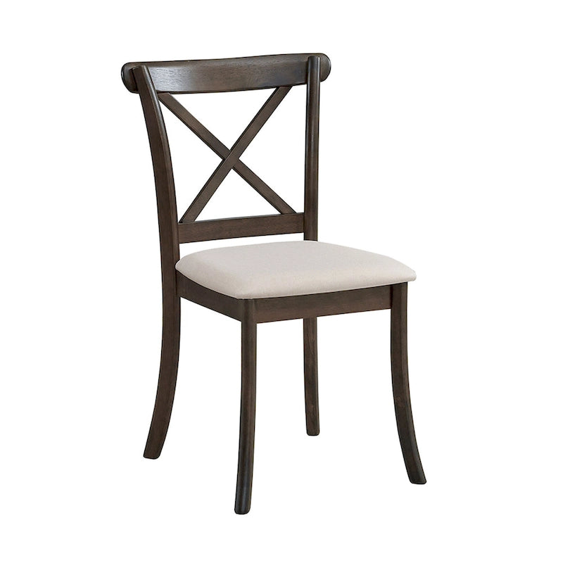 Black Cross-Back Dining Chairs, Set of 2