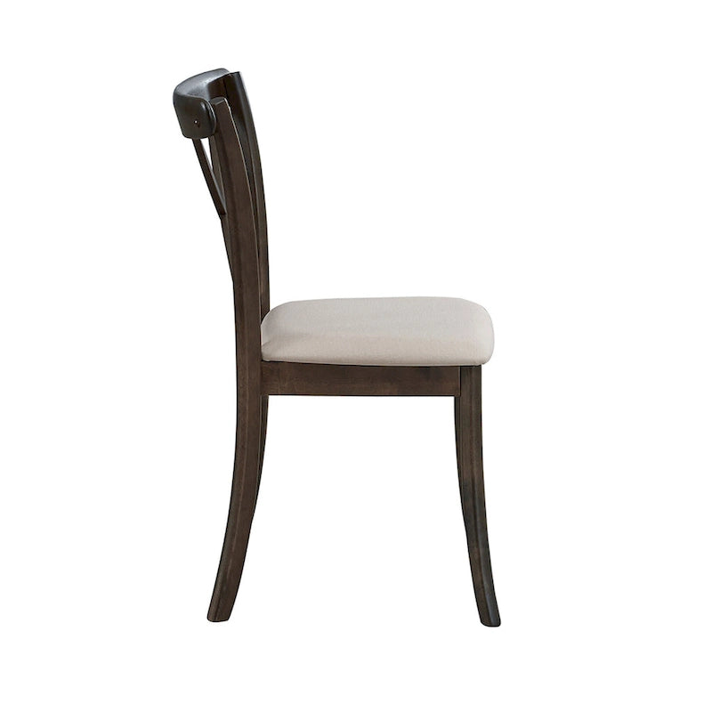 Black Cross-Back Dining Chairs, Set of 2
