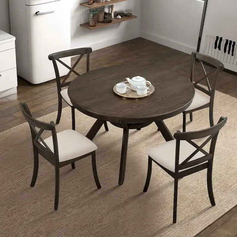 Black Cross-Back Dining Chairs, Set of 2